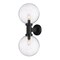Z-Lite Laurent Outdoor Wall, 2-Light, 12 In.W x 13 In.L x 30 In.H, Black/Clear Seedy 599B2-BK - alternate 1